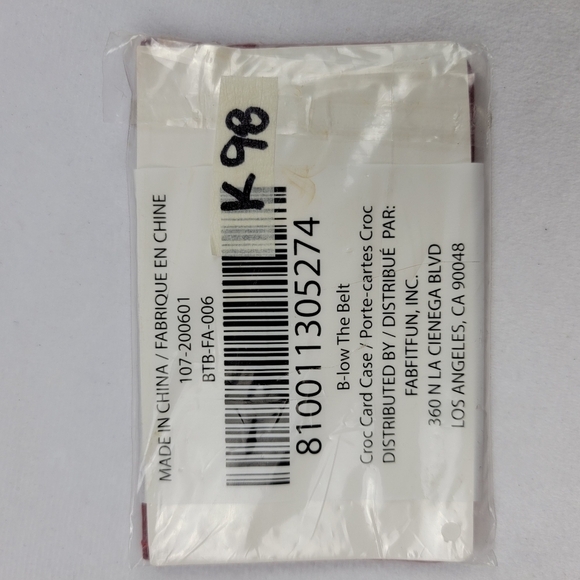 NWT B-Low the Belt red vegan leather croc card case - Picture 4 of 4